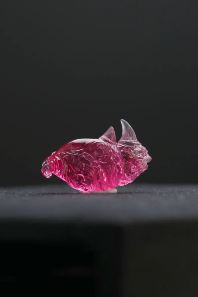 Tourmaline Rhinoceros — Tourmaline — Carvings
