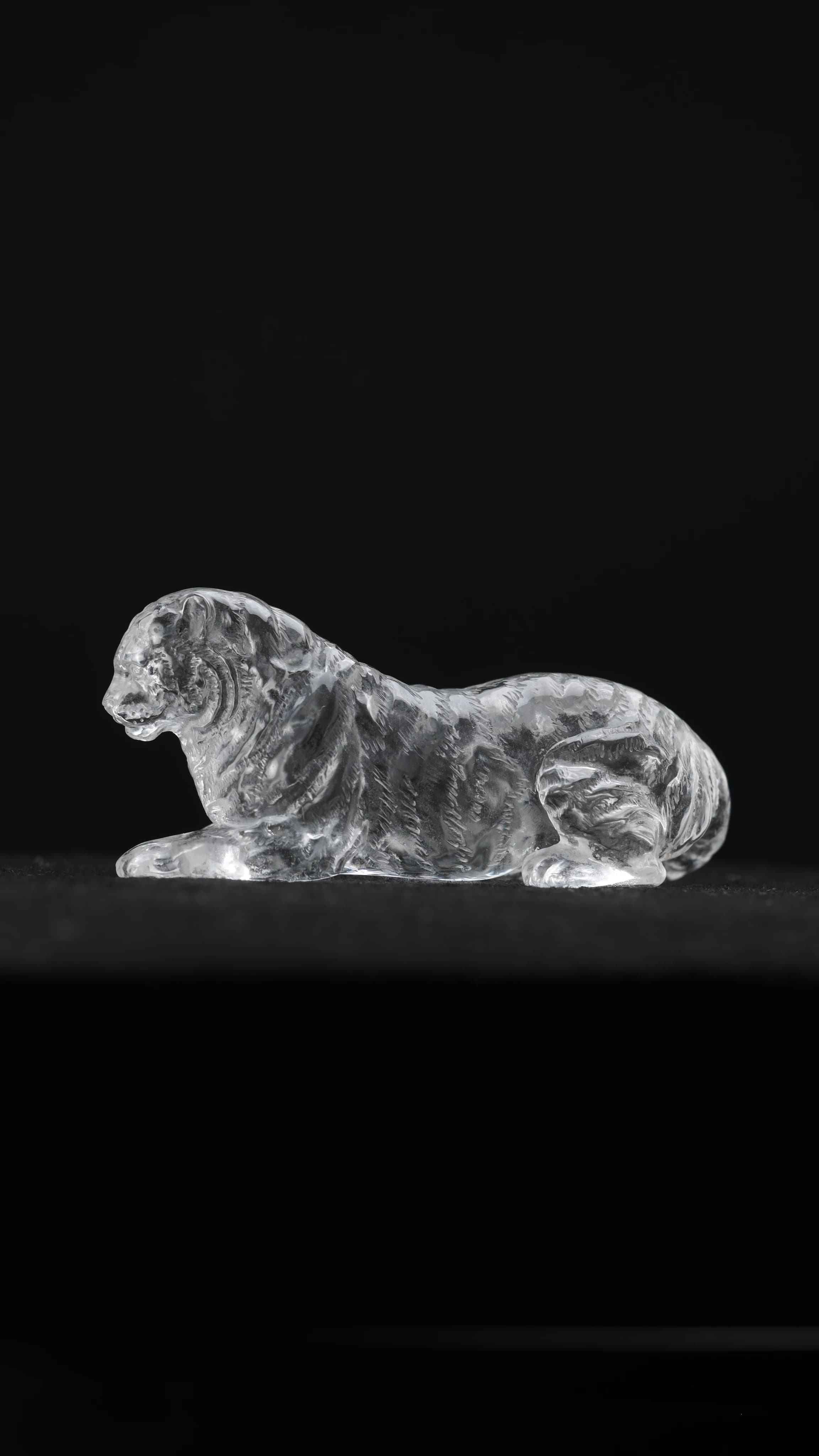 Clear Quartz Tiger — Clear Quartz — Carvings