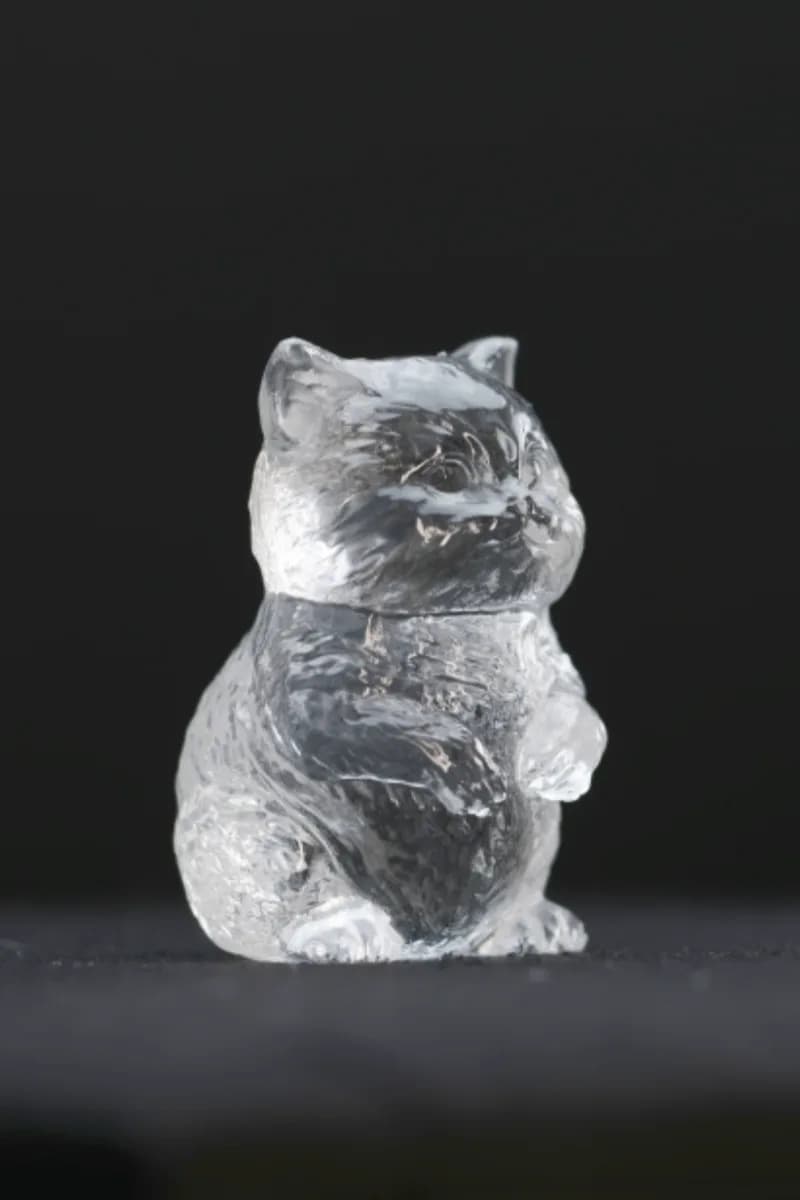Clear Quartz Cat — Clear Quartz — Carvings