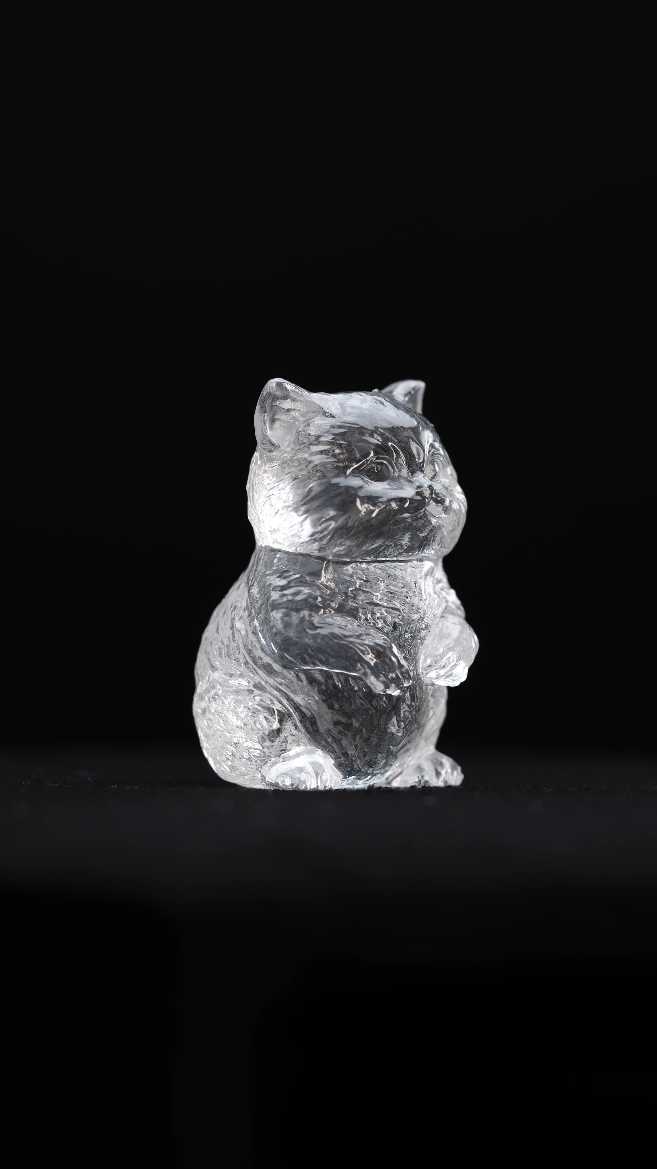Clear Quartz Cat — Clear Quartz — Carvings