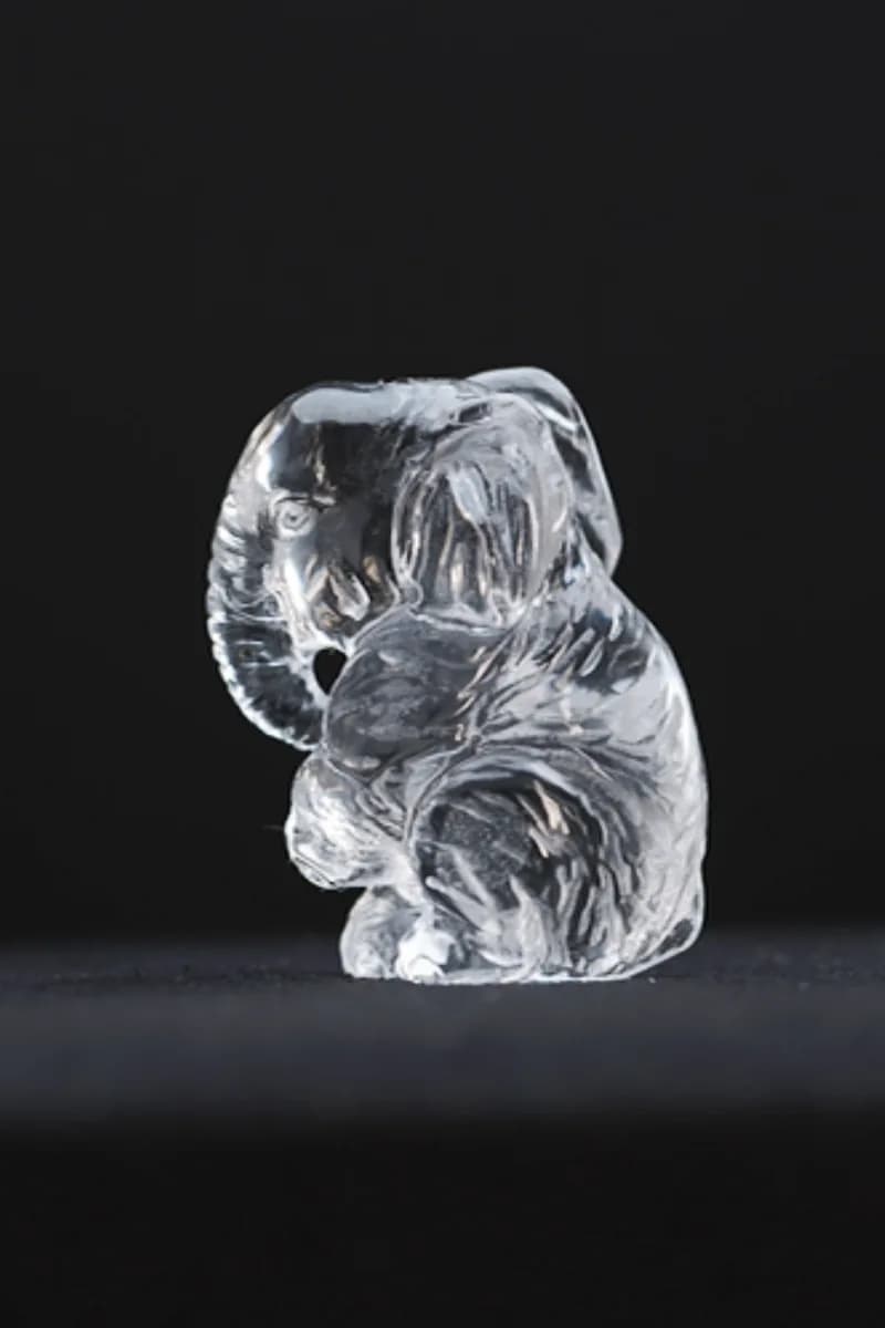 Clear Quartz Elephant — Carvings