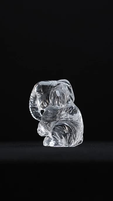 Clear Quartz Elephant — Clear Quartz — Carvings