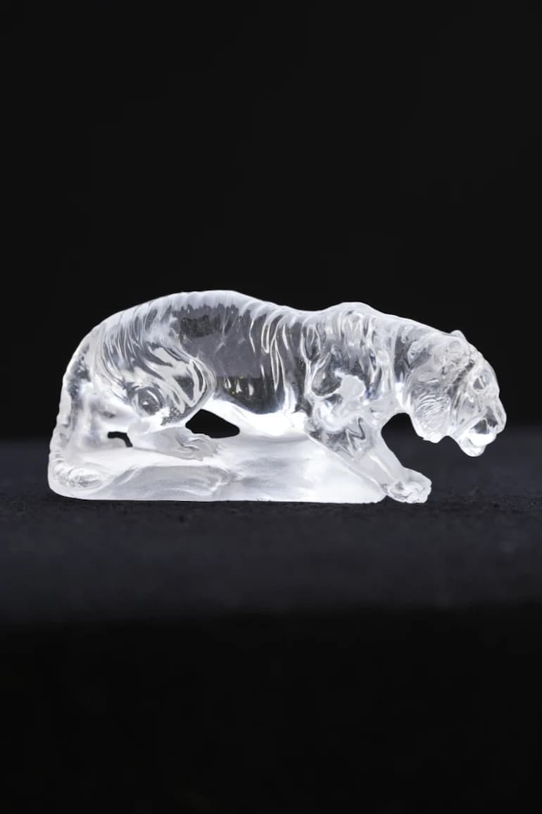 Clear Quartz Tiger — Clear Quartz — Carvings