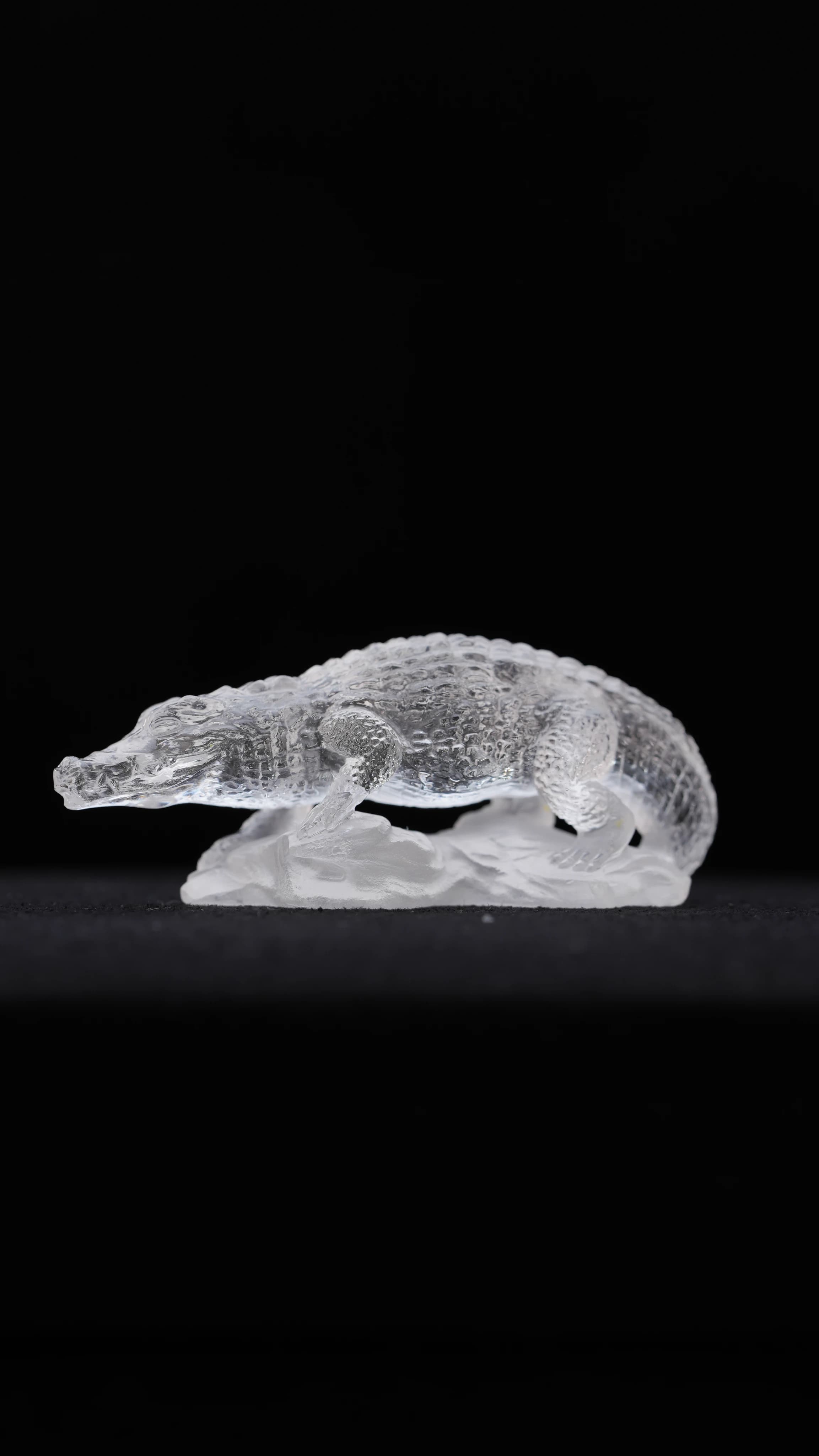 Clear Quartz Crocodile — Clear Quartz — Carvings