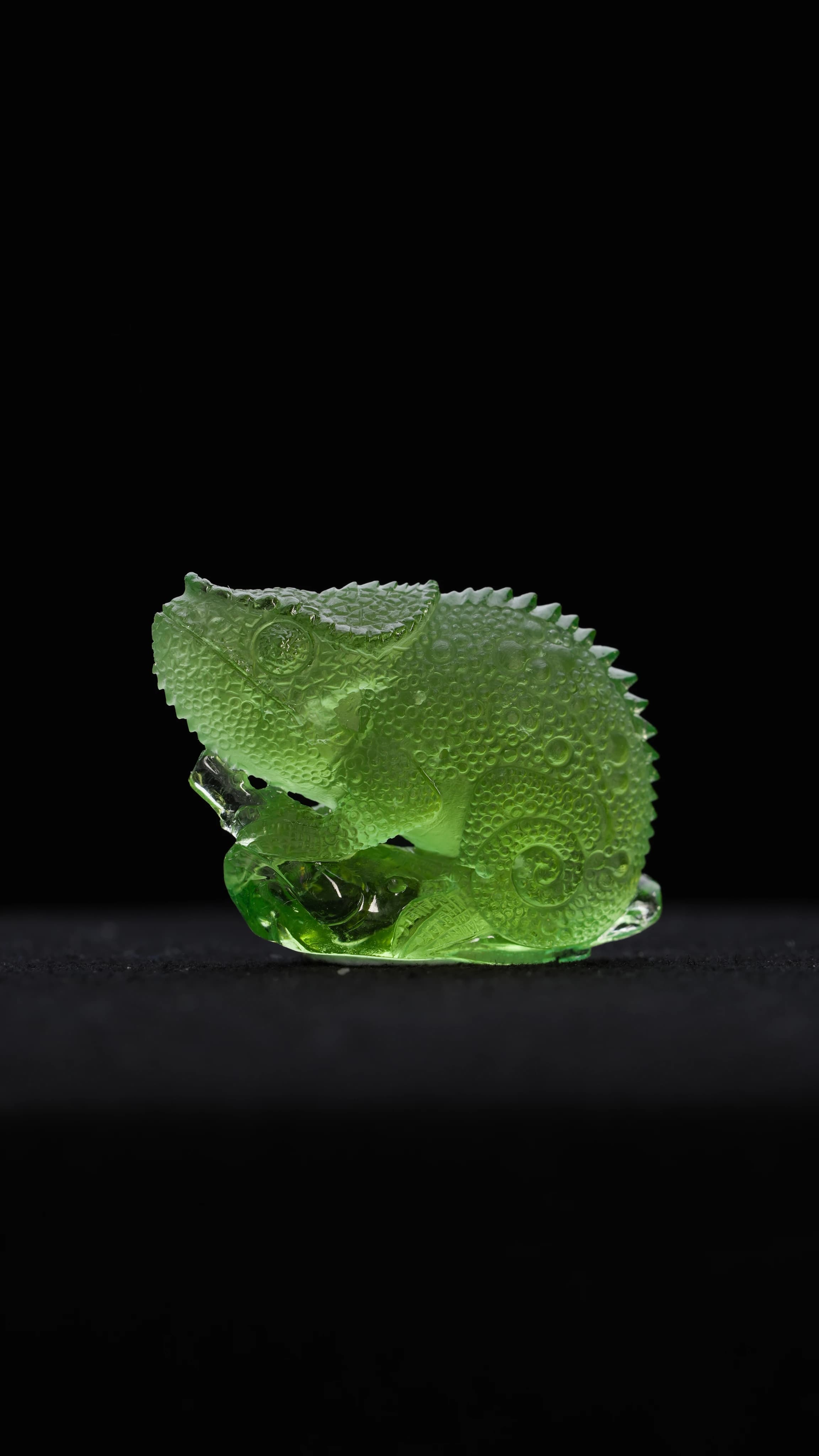 Green Tourmaline Chameleon — Tourmaline — Carvings